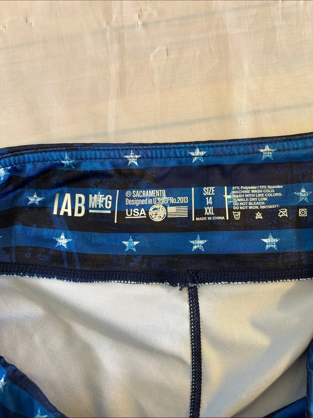 LAB mfs men’s swim trunks Red & Navy Striped Athletic Shorts